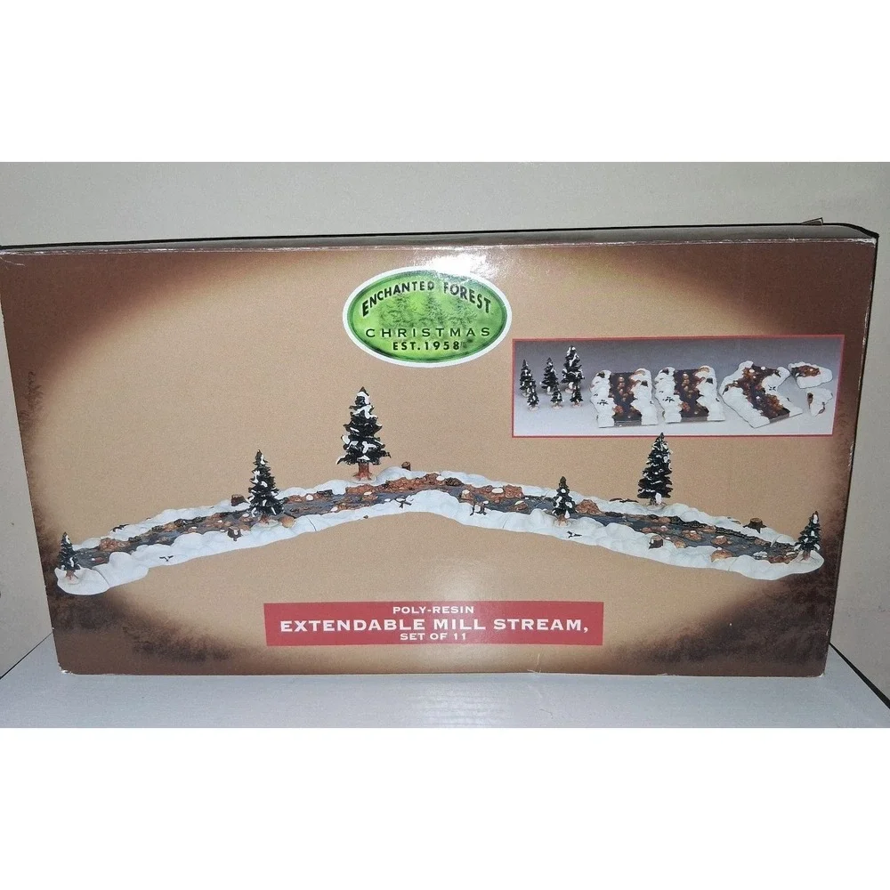 Vintage Lemax Enchanted Forest Christmas Extendable Mill Stream #94403 2000